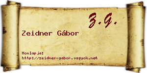 Zeidner Gábor névjegykártya